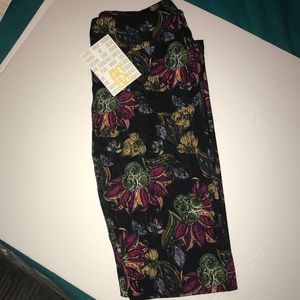 Lularoe Floral Print Leggings Os